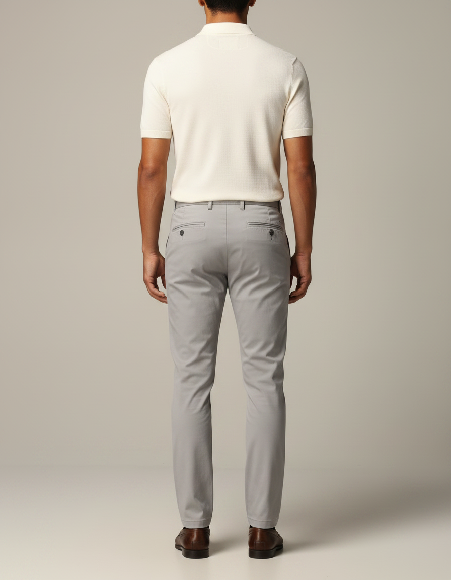 Pantalon Golf Chino - Gris Polyester - vue 2