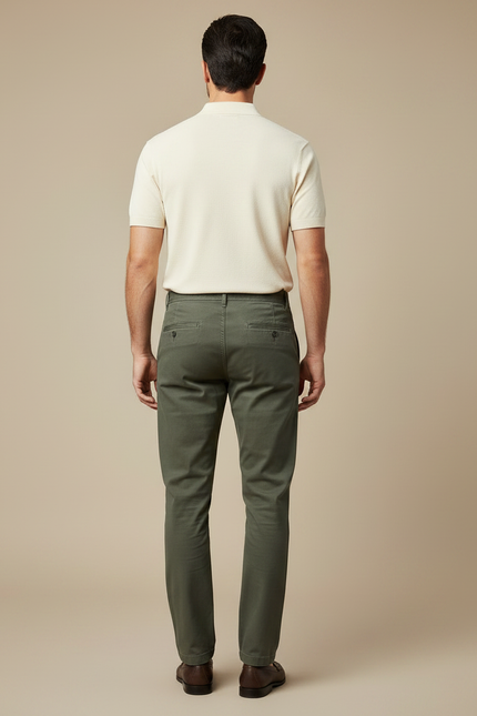 Pantalon Chino Militaire - Kaki Gabardine - vue 2