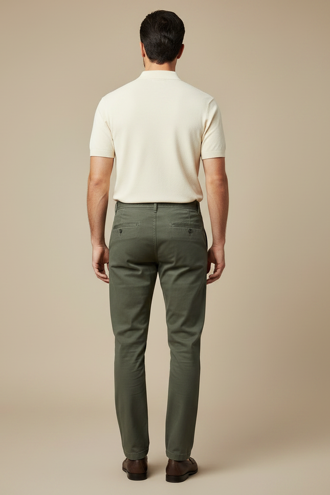 Pantalon Chino Militaire - Kaki Gabardine - vue 2