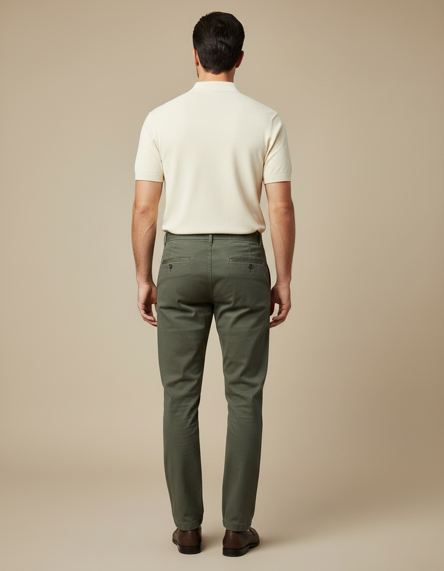 Pantalon Chino Militaire - Kaki Gabardine - vue 2