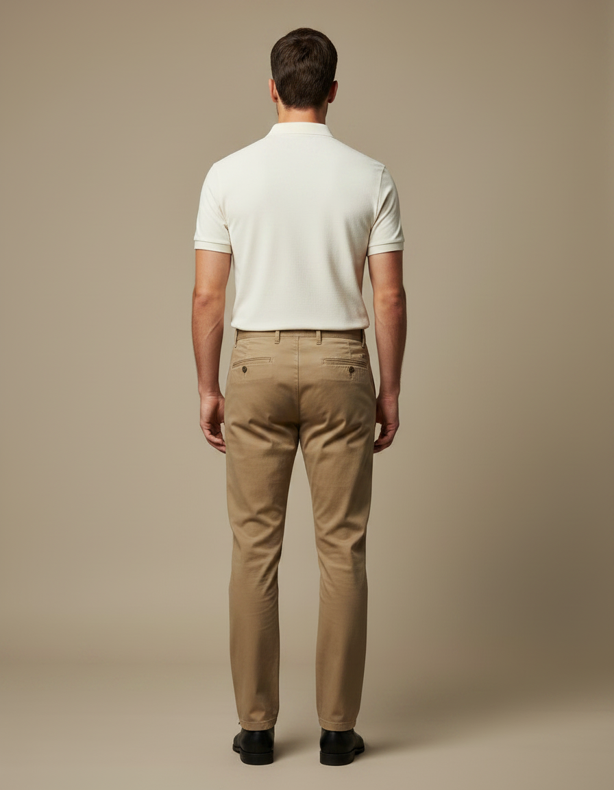 Pantalon Chino Homme Kaki Tapered - Gabardine - vue 2