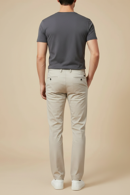 Pantalon Chino Homme Ete - Beige Coton - vue 2