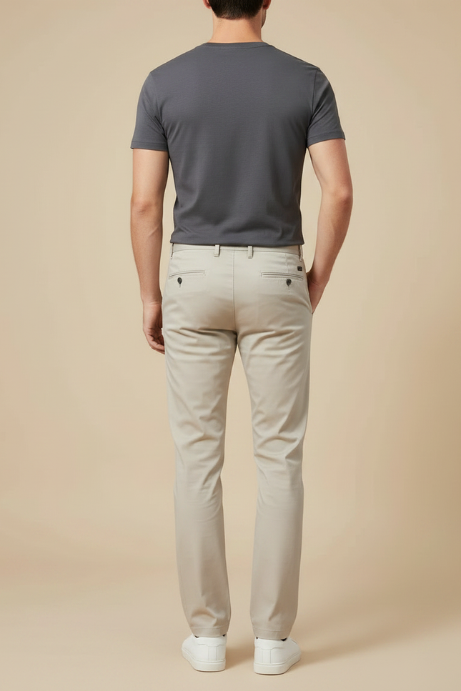 Pantalon Chino Homme Ete - Beige Coton - vue 2
