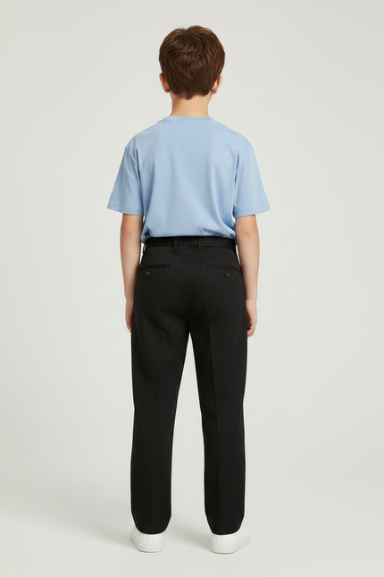 Pantalon Chino Noir Ample Droit Enfant Décontracté - Gabardine - vue 2