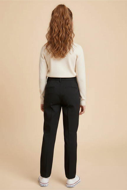 Pantalon Chino Noir Droit Élégant Enfant - Gabardine - vue 2