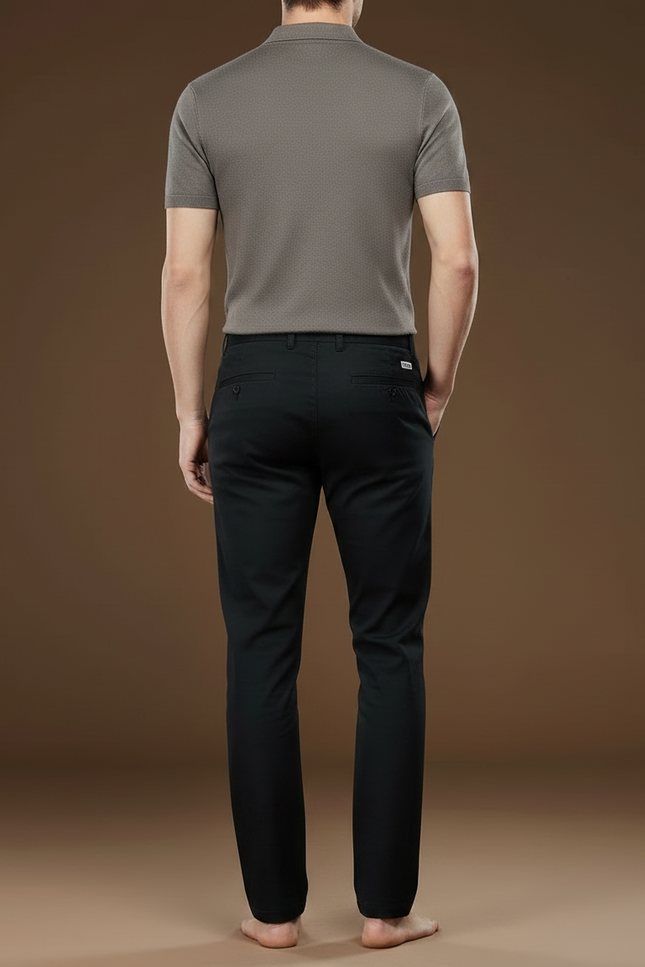 Pantalon Chino Homme Noir Droit - Coton - vue 2