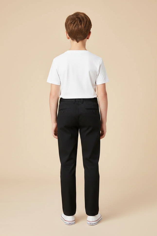 Pantalon Chino Noir Coupe Droite Casual Enfant - Coton - vue 2