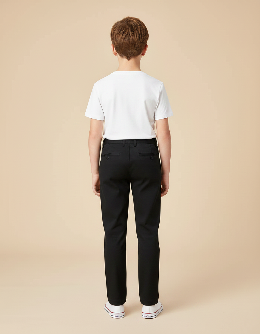 Pantalon Chino Noir Coupe Droite Casual Enfant - Coton - vue 2