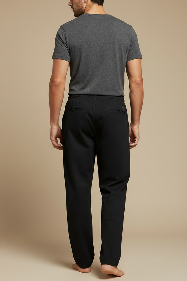 Pantalon Chino Noir Ample Cordon Homme - Coton - vue 2