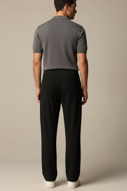 Pantalon Chino Noir Fluide Détente Homme - Maille - vue 2