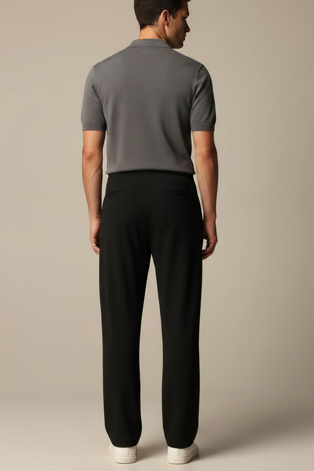 Pantalon Chino Noir Fluide Détente Homme - Maille - vue 2