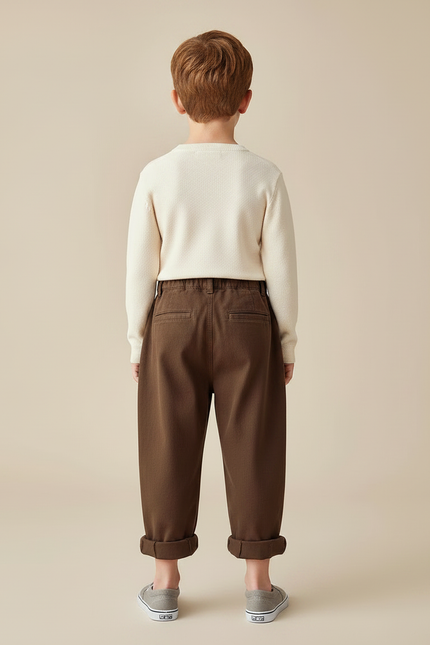 Pantalon Chino Baggy - Marron Molleton - vue 2