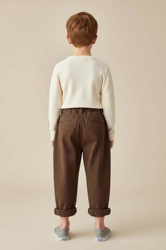 Pantalon Chino Baggy - Marron Molleton - vue 2