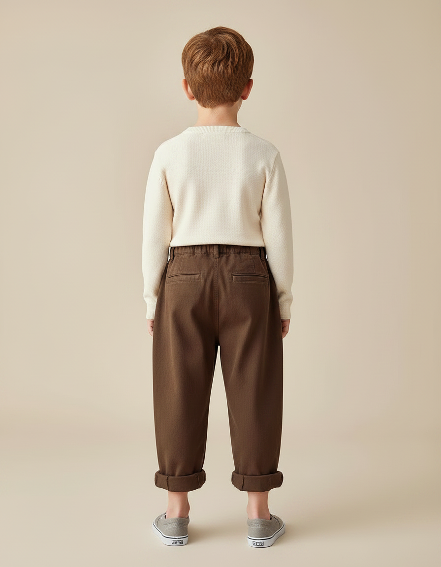 Pantalon Chino Baggy - Marron Molleton - vue 2