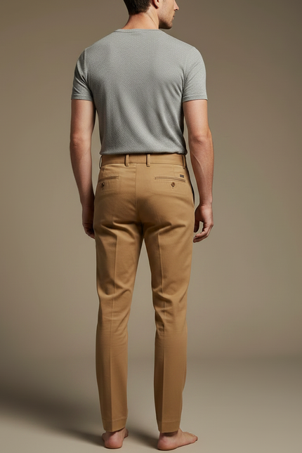 Pantalon Chino Homme Luxe - Camel Gabardine - vue 2