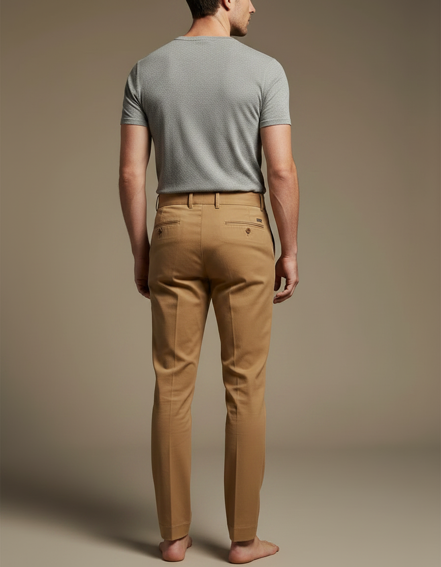 Pantalon Chino Homme Luxe - Camel Gabardine - vue 2