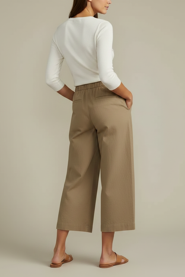 Pantalon Chino Olive Femme - Kaki Gabardine - vue 2