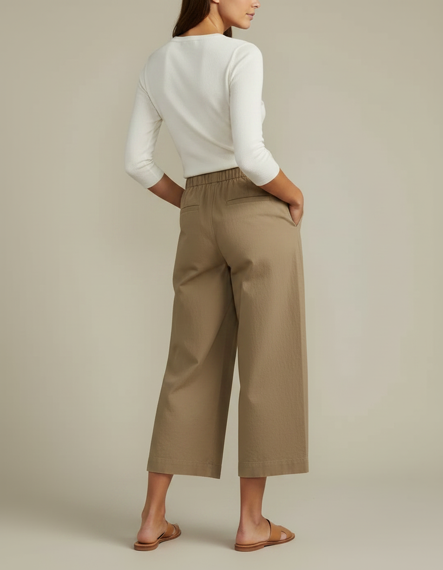 Pantalon Chino Olive Femme - Kaki Gabardine - vue 2