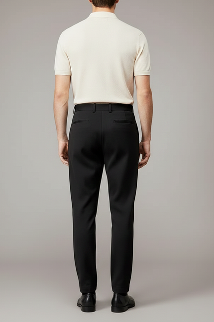 Pantalon Chino Noir Droit Homme Élégant - Gabardine - vue 2