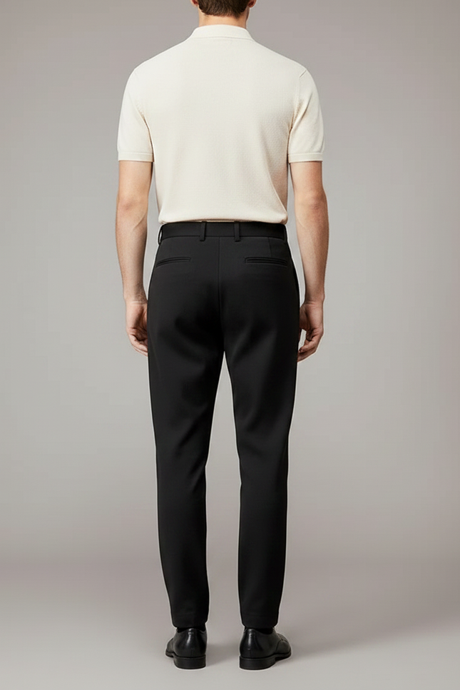 Pantalon Chino Noir Droit Homme Élégant - Gabardine - vue 2