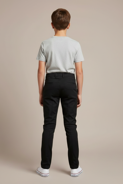 Pantalon Chino Noir Garcon - Coton - vue 2