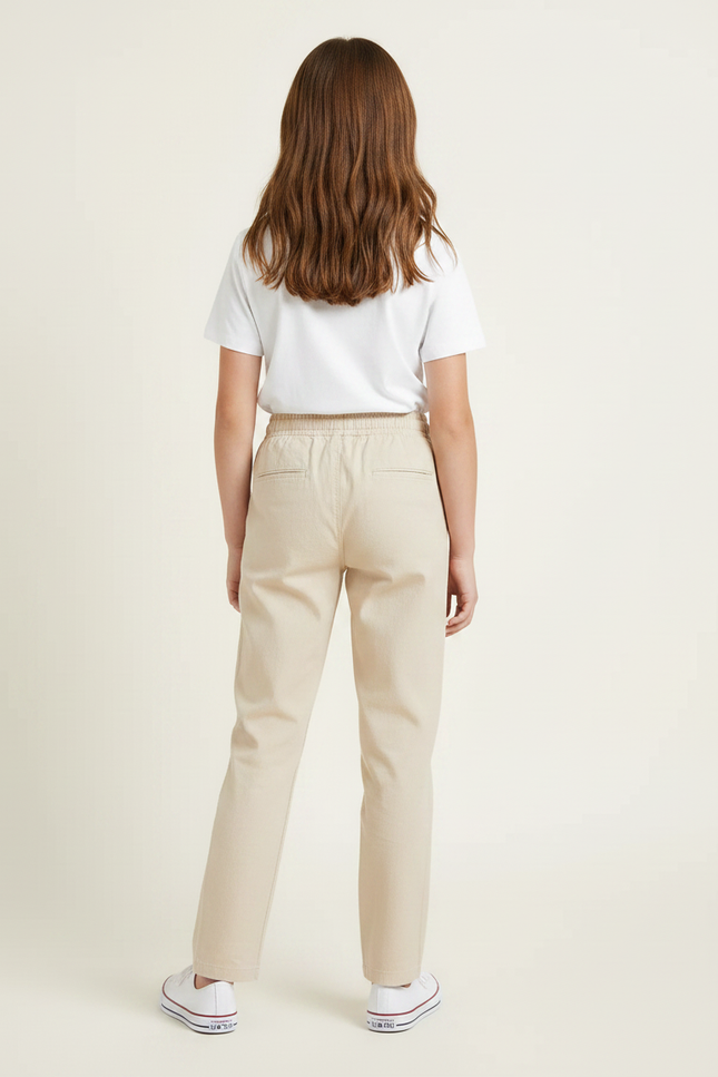 Pantalon Chino Beige Coton Droit Confortable Enfant - vue 2
