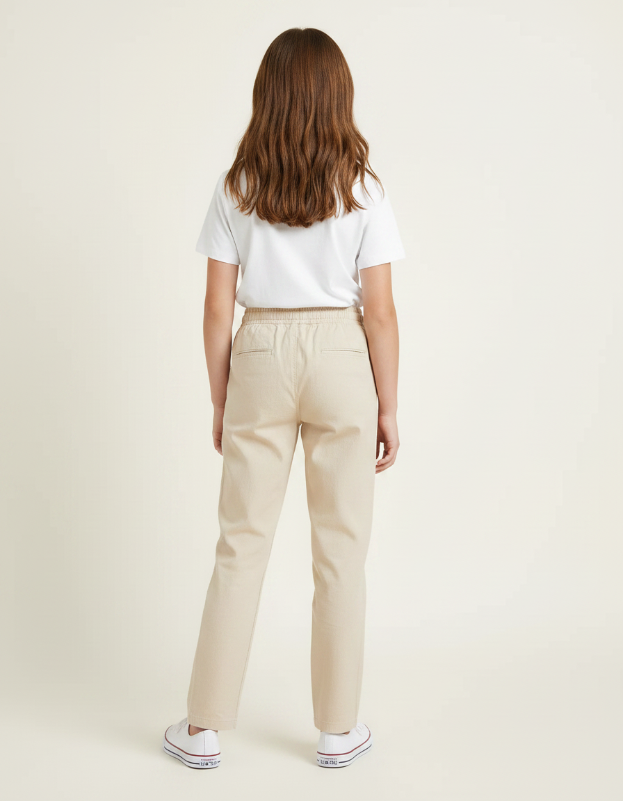 Pantalon Chino Beige Coton Droit Confortable Enfant - vue 2