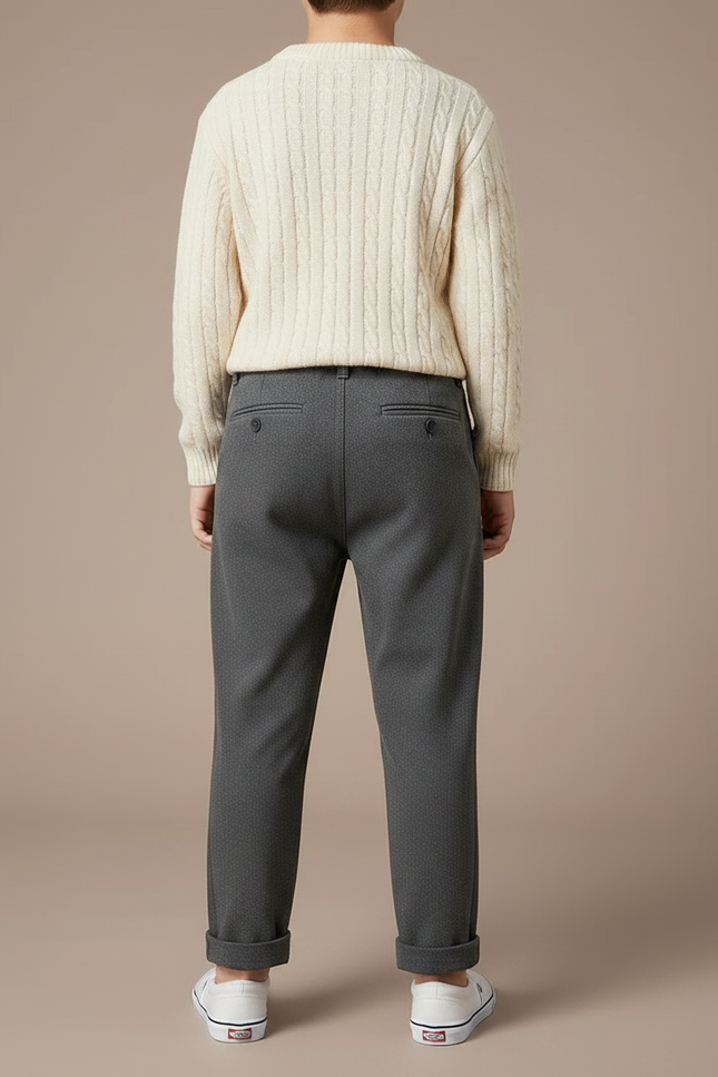 Pantalon Chino Gris Plissé Décontracté Enfant - Gabardine - vue 2