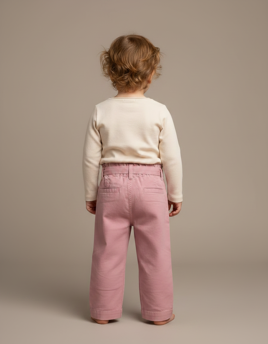 Pantalon Chino Vieux Rose - Gabardine - vue 2