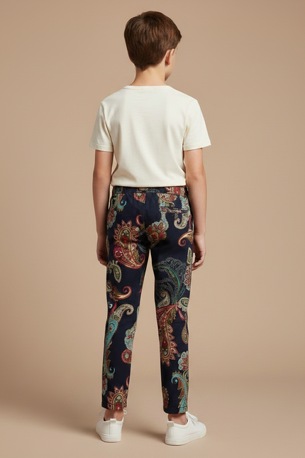 Pantalon Chino Paisley Multicolore Décontracté Enfant - Coton - vue 2