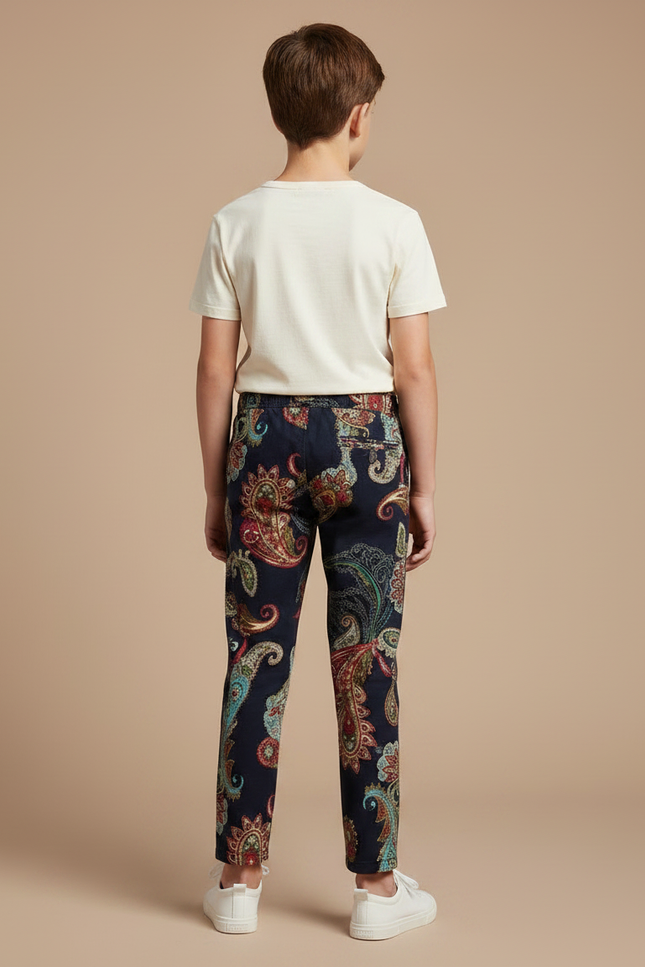 Pantalon Chino Paisley Multicolore Décontracté Enfant - Coton - vue 2