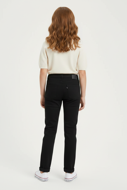 Pantalon Chino Noir Droit Coton Enfant Classique - vue 2