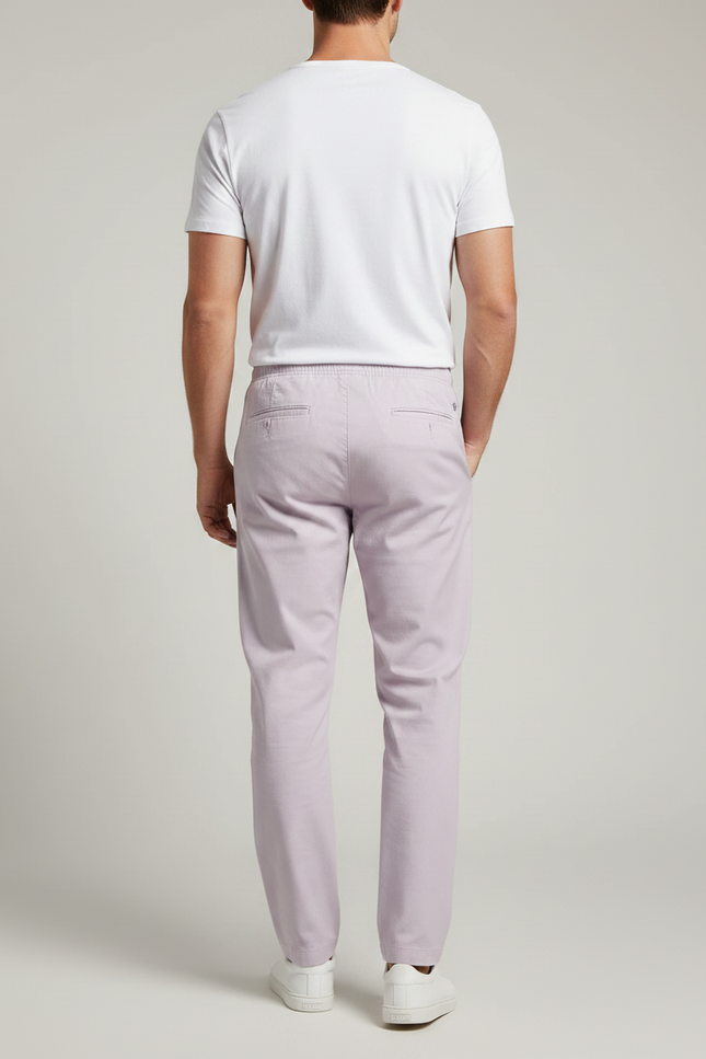 Pantalon Chino Lilas Coton Droit Décontracté Homme - Violet - vue 2