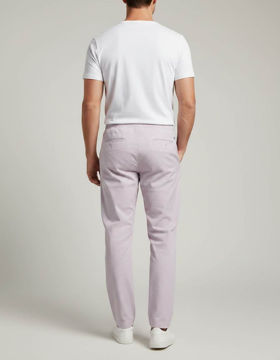 Pantalon Chino Lilas Coton Droit Décontracté Homme - Violet - vue 2