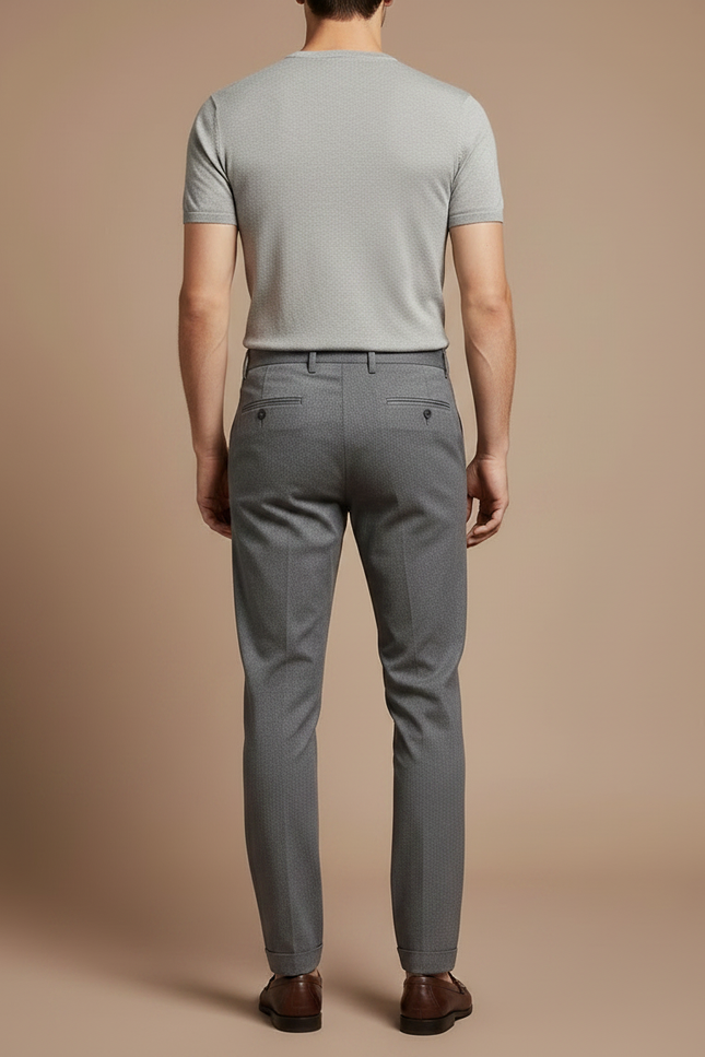 Pantalon Chino Gris Slim Tencel Stretch Élégant Homme - Viscose - vue 2