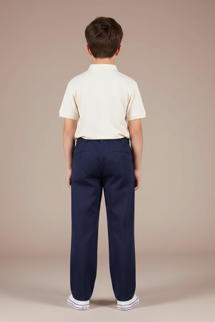 Pantalon Chino Marine Ample Coton Enfant Décontracté - vue 2