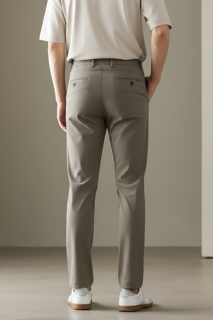 Pantalon Chino Homme Gris Slim Confortable Décontracté Élégant - Gabardine - vue 2