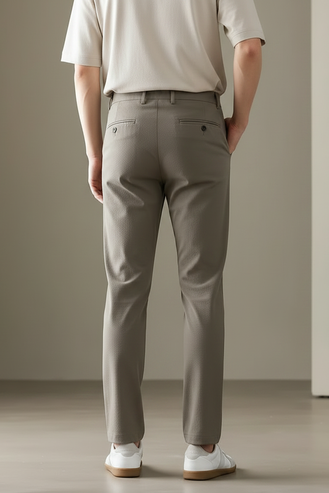 Pantalon Chino Homme Gris Slim Confortable Décontracté Élégant - Gabardine - vue 2