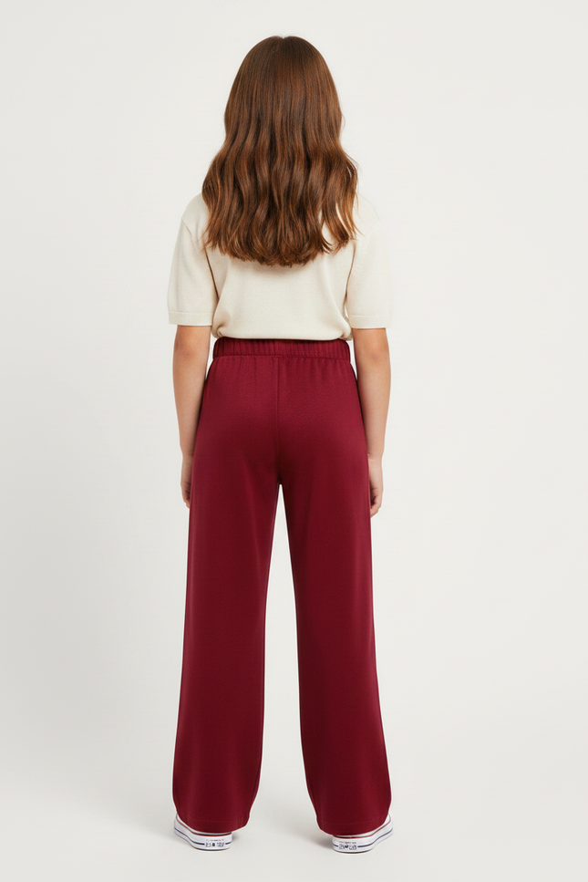 Pantalon Chino Bordeaux Ample Confortable Enfant - Molleton - vue 2
