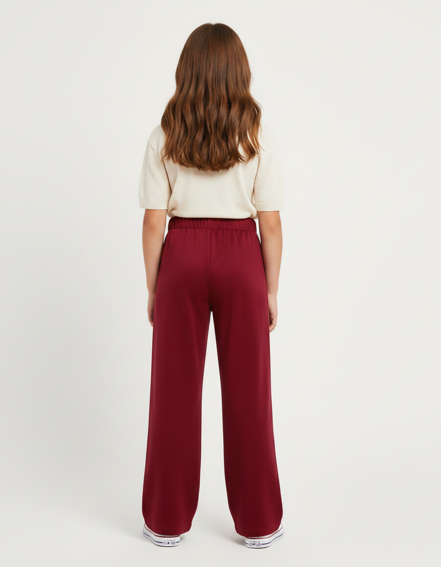 Pantalon Chino Bordeaux Ample Confortable Enfant - Molleton - vue 2