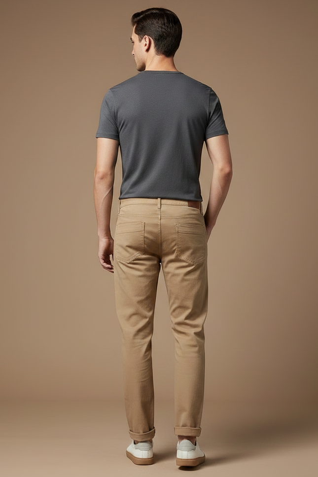 Pantalon Chino Camel Homme - Gabardine - vue 2