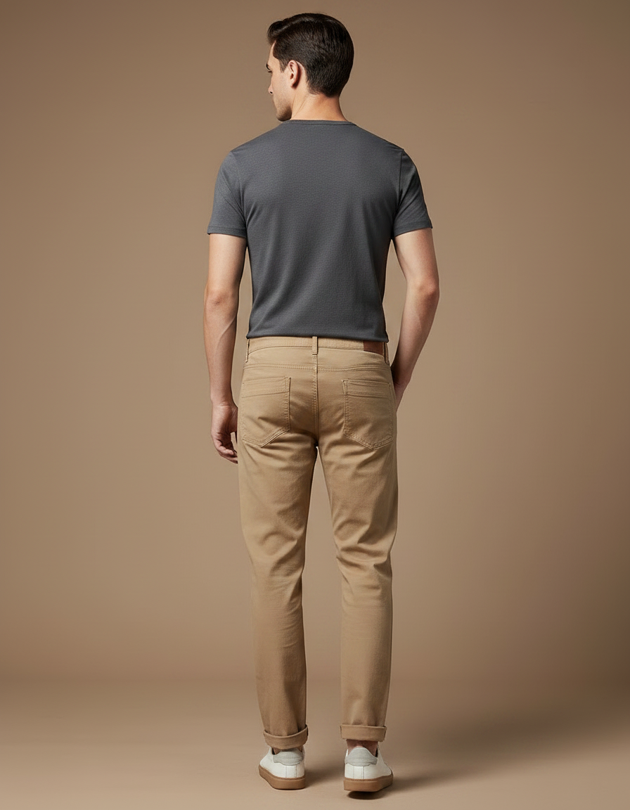 Pantalon Chino Camel Homme - Gabardine - vue 2
