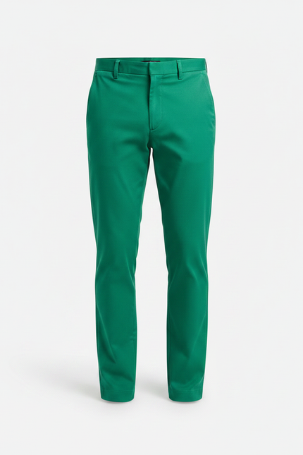 Pantalon Chino Vert Homme Coupe Droite Décontracté Coton - Gabardine - vue 3