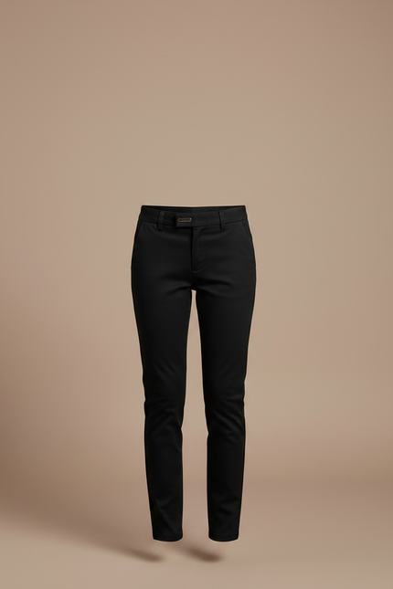 Pantalon Chino Noir Slim Simple Fille Décontracté - Gabardine - vue 3