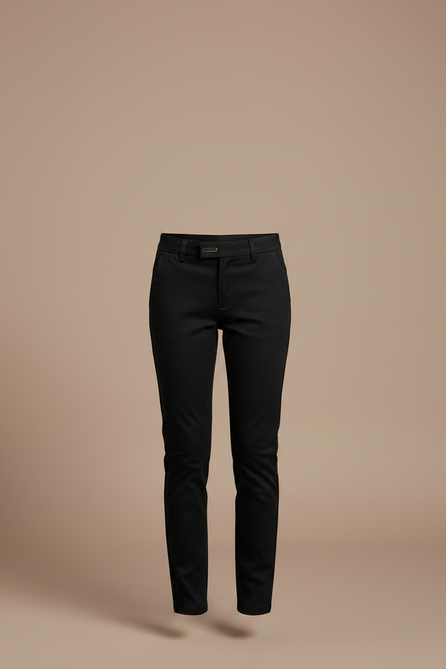 Pantalon Chino Noir Slim Simple Fille Décontracté - Gabardine - vue 3
