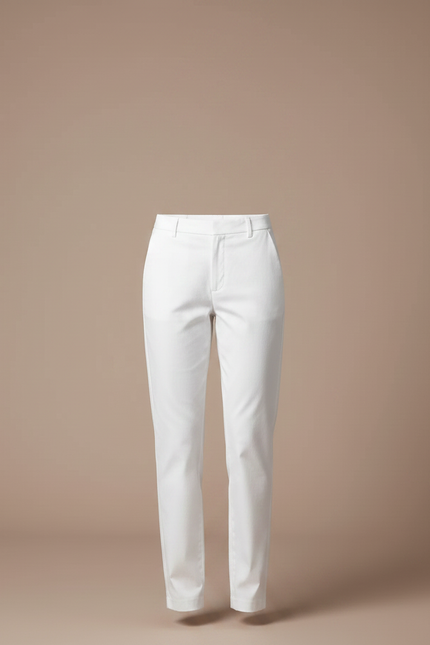 Pantalon Chino Blanc Coupe Droite Casual Femme - Coton - vue 3