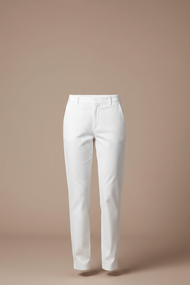 Pantalon Chino Blanc Coupe Droite Casual Femme - Coton - vue 3