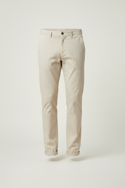 Pantalon Chino Beige Coton Slim Casual Homme - vue 3