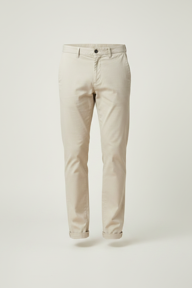 Pantalon Chino Beige Coton Slim Casual Homme - vue 3