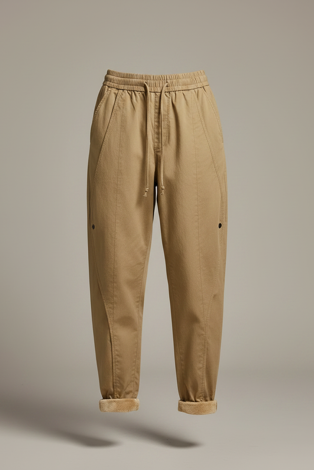 Pantalon Chino Kaki Confortable Ample Décontracté Cordon - Gabardine - vue 3